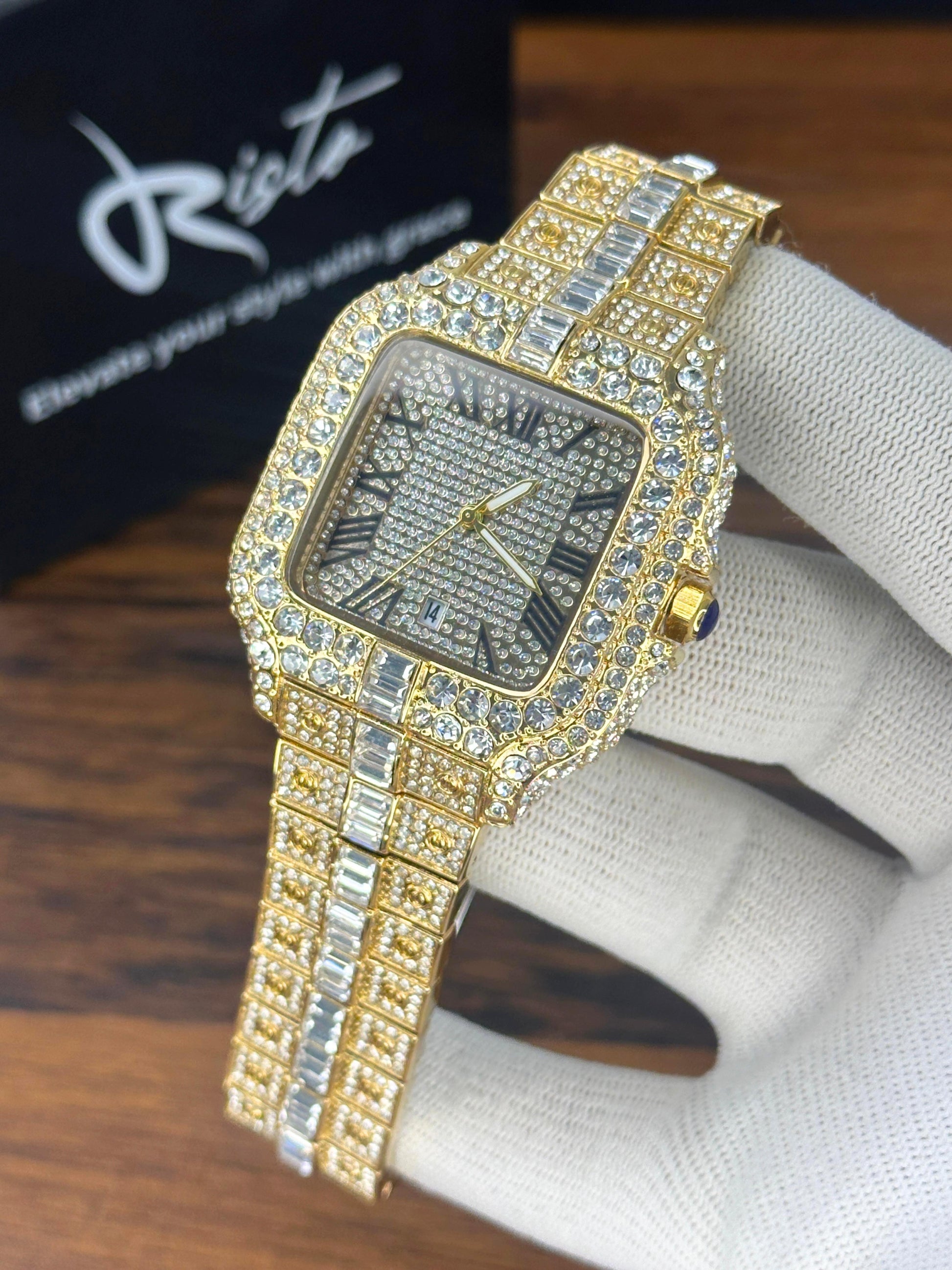 Luxury Diamond Studded Watch for Men - Fully Iced Out