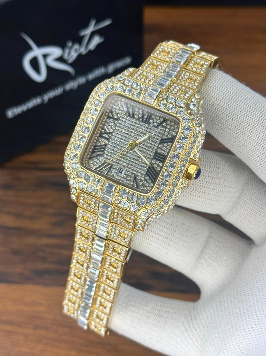 Luxury Diamond Studded Watch for Men - Fully Iced Out