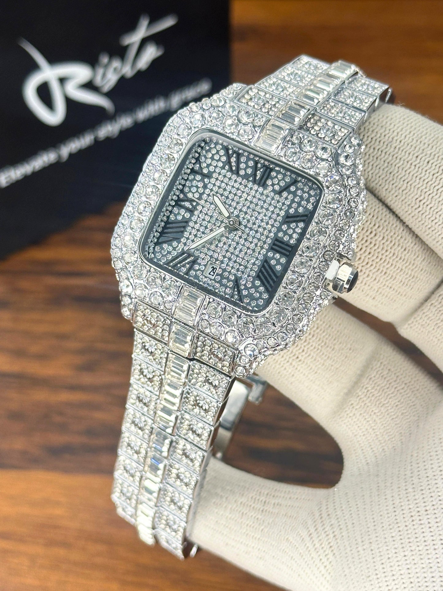 Luxury Diamond Studded Watch for Men - Fully Iced Out