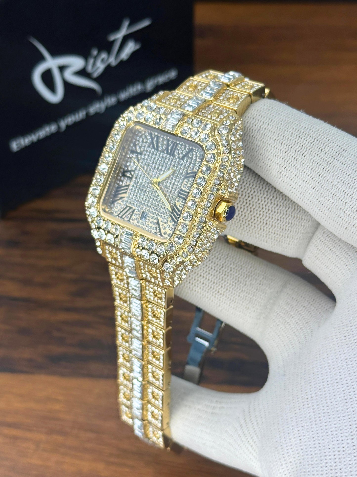 Luxury Diamond Studded Watch for Men - Fully Iced Out