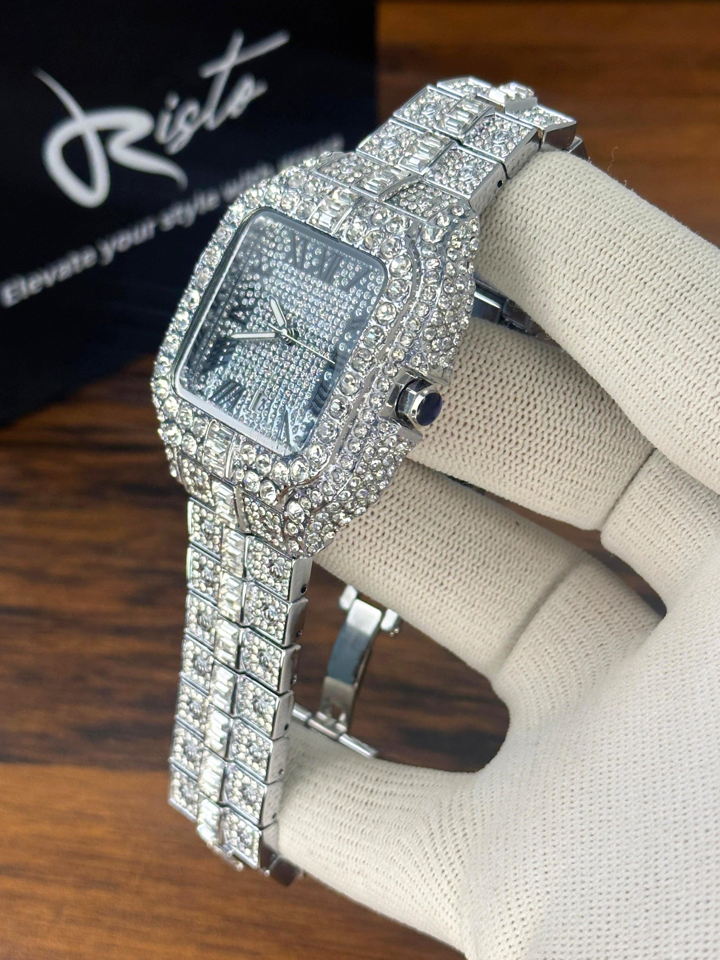 Luxury Diamond Studded Watch for Men - Fully Iced Out