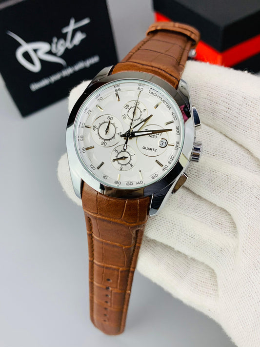 Luxury Chronograph Watch for Men | Business Edition - Brown Silver