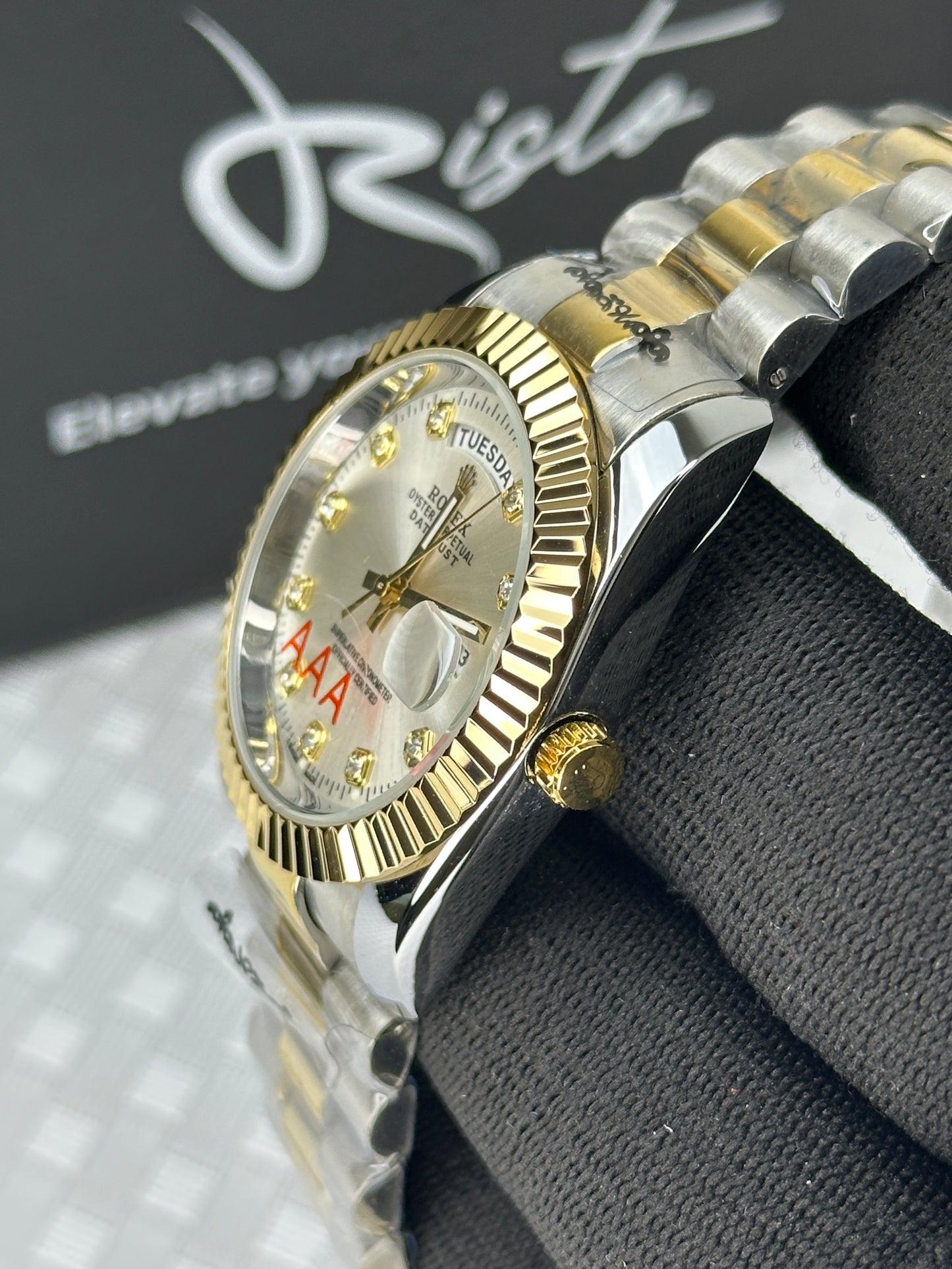 RLX - Oyster Perpetual Day & Date - Two Tone Silver