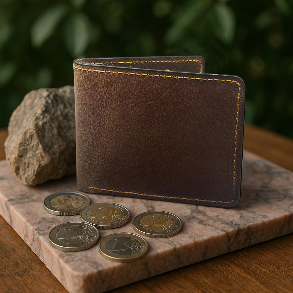 The Arrow - Classic Bi-Fold Leather Wallet - Brown