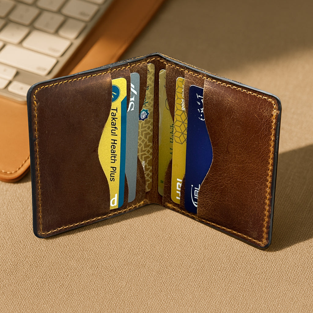 The Warp - Leather Cardholder Wallet - Brown