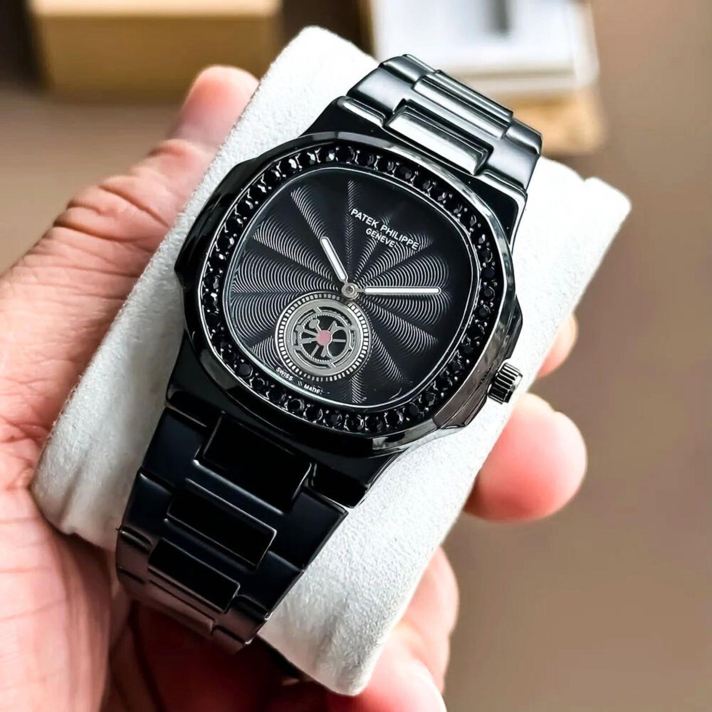 Patek Phillipe Black Diamond Studded Premium Watch