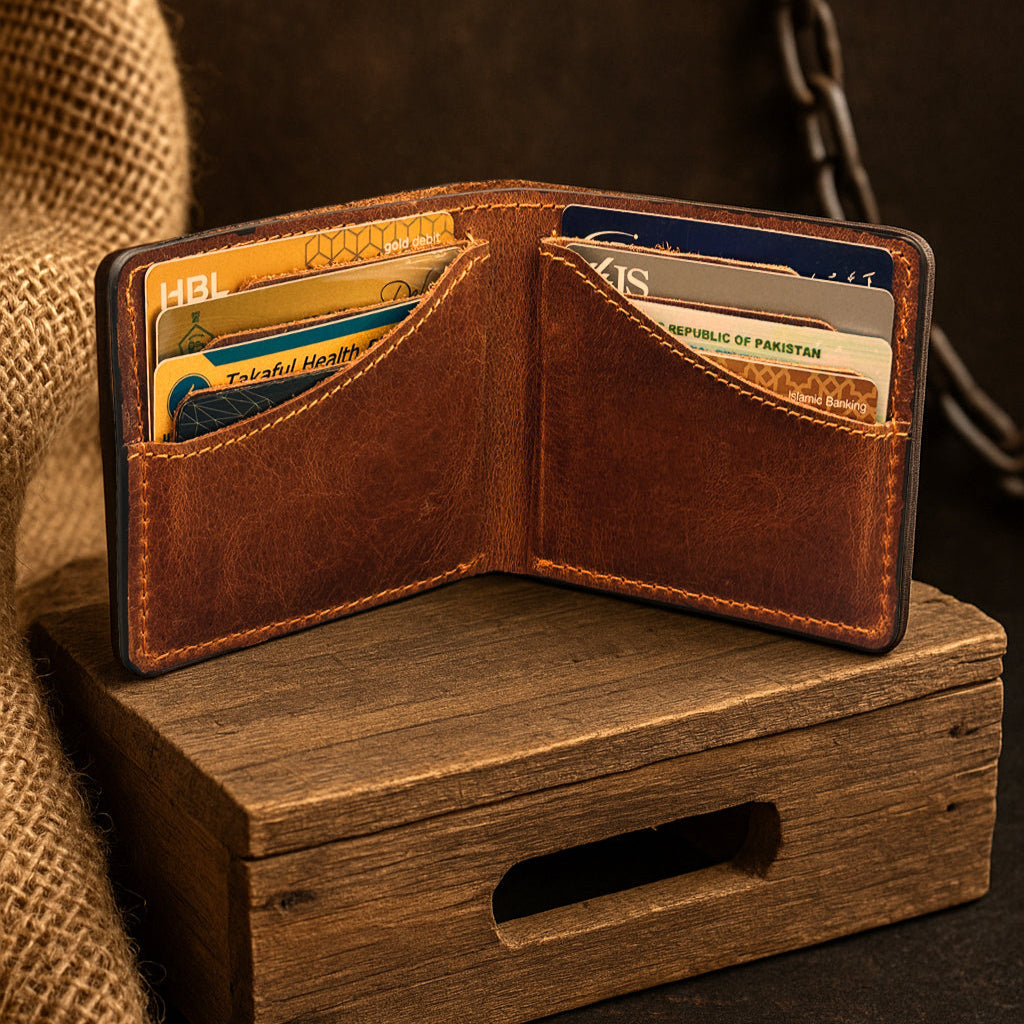 The Curve - A Leather Bifold Wallet - Brown