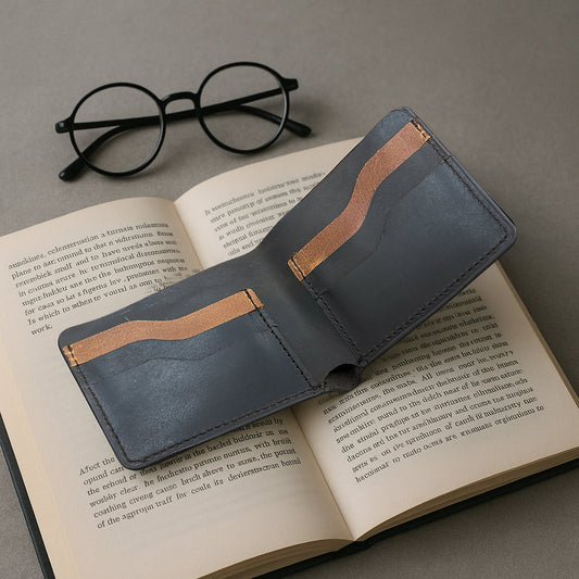 The Settler - Leather Bi-Fold Wallet - Black/Brown