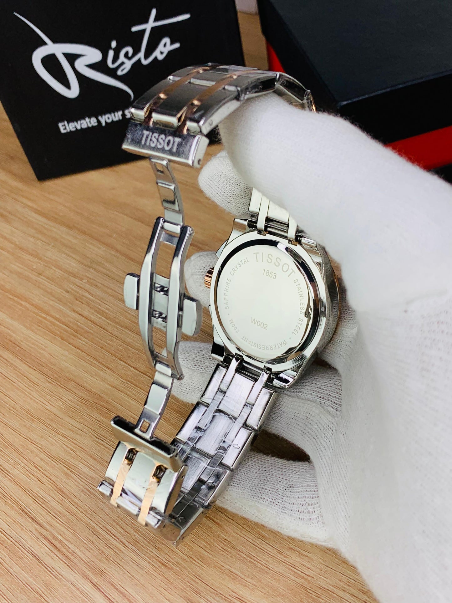 Luxury Chronograph Watch for Men | Stainless Steel - Rose Gold White