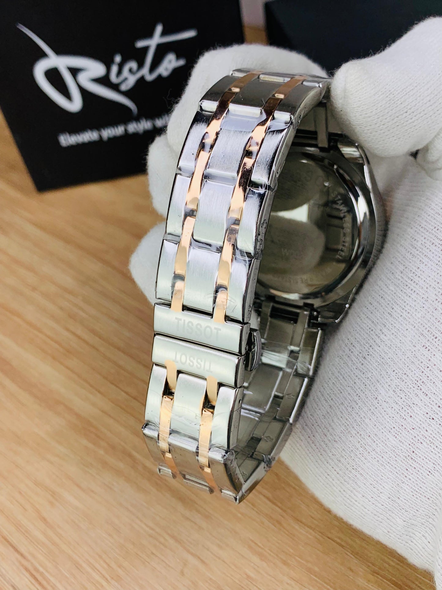 Luxury Chronograph Watch for Men | Stainless Steel - Rose Gold White