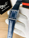 BG Cartier Tank Roman Numerals Watch - Leather Straps blue & blue Dial