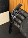 Cartier Tank Roman Numerals Watch - Leather Straps Black black Dial