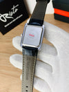BG Cartier Tank Roman Numerals Watch - Leather Straps black & silver Dial