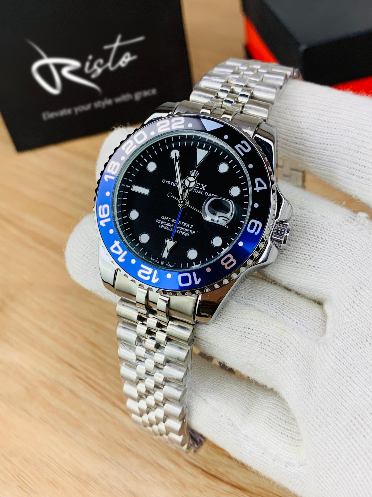 GMT Master II Premium Watch Black-Blue – RISTO - Main Image