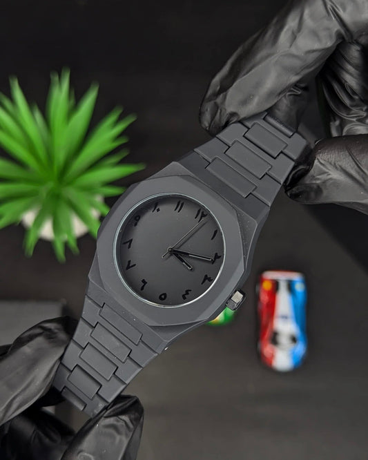 Black Arabic Aura Men's Watch