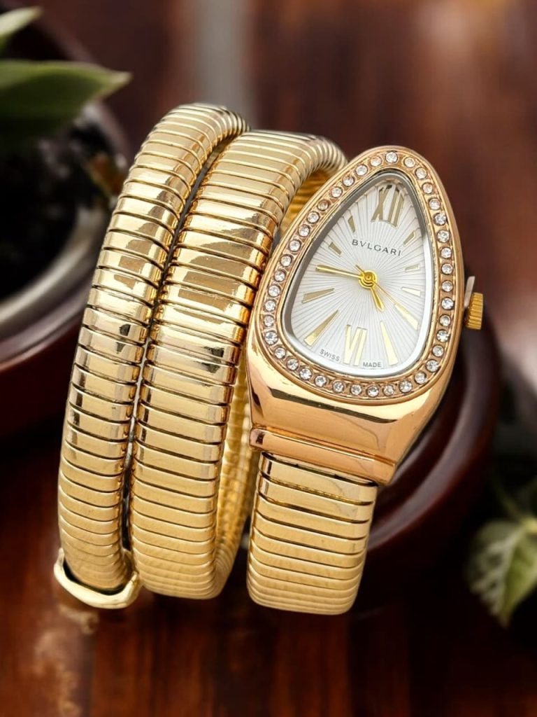 Bvlgari Serpenti Snake Watch Golden White