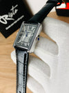BG Cartier Tank Roman Numerals Watch - Leather Straps black & silver Dial