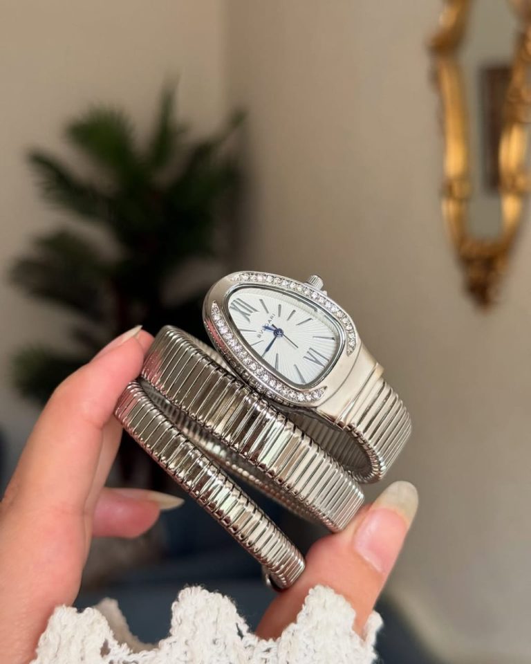 Bvlgari Serpenti Snake Watch Silver White