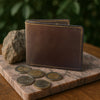 The Arrow - Classic Bi-Fold Leather Wallet - Brown/Black