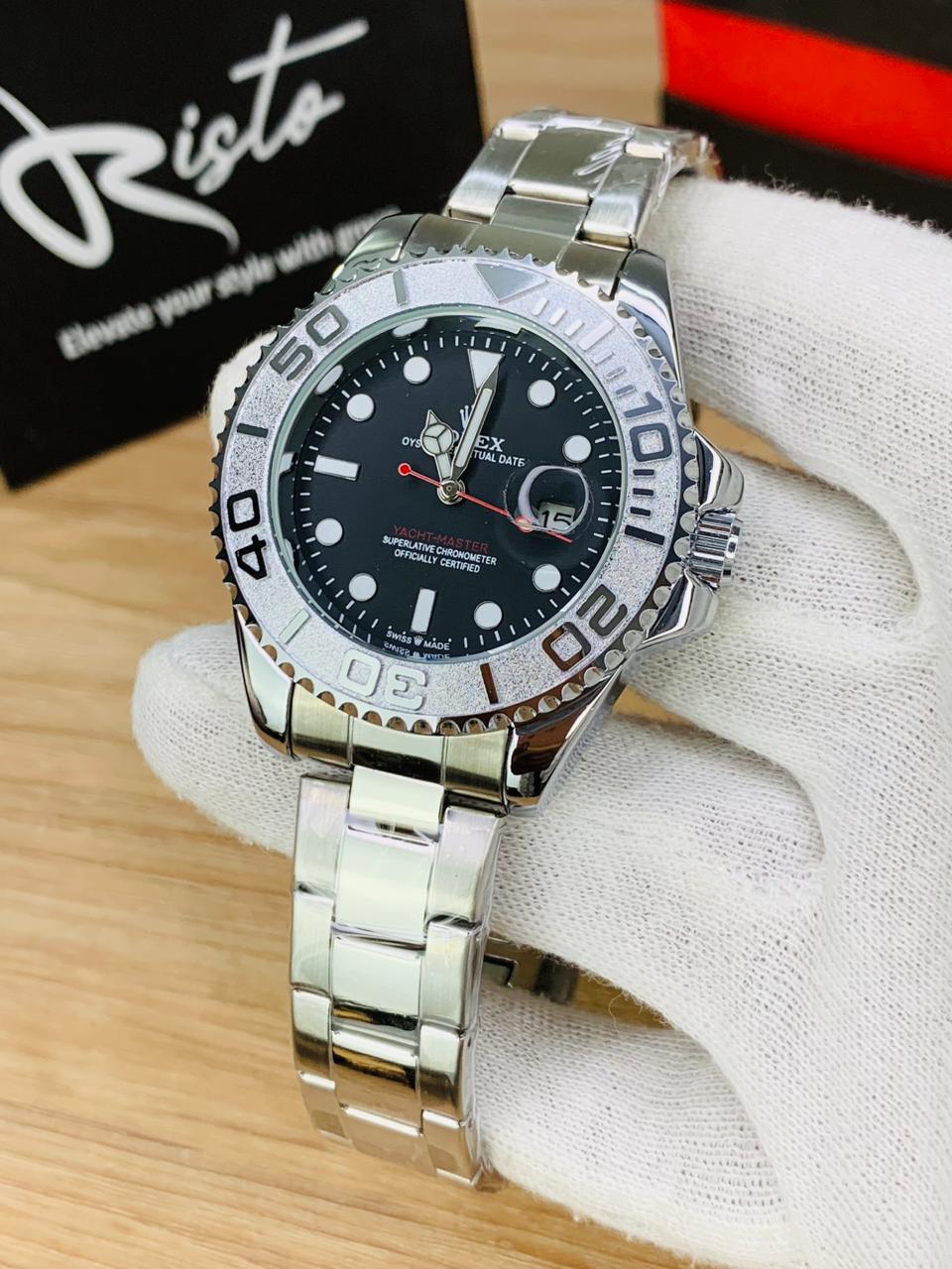 Rolex Yacht-Master 40mm Oyster Steel & Rotatable Bezel - Black Silver