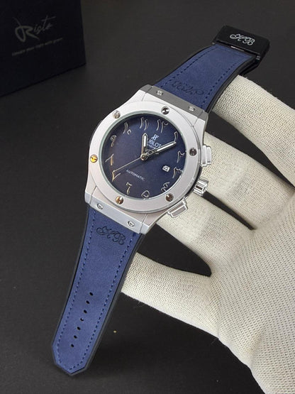 Hublot Arabic Dial - Leather Straps - Premium Watch - Blue