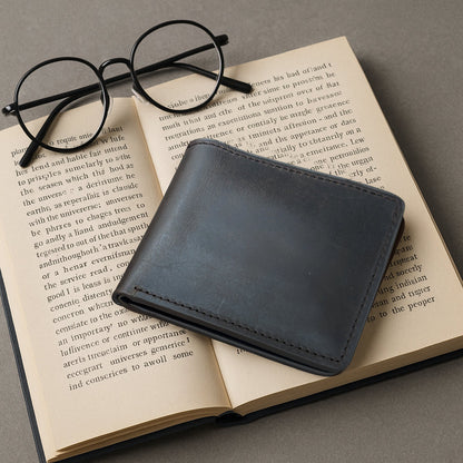 The Settler - Leather Bi-Fold Wallet - Black