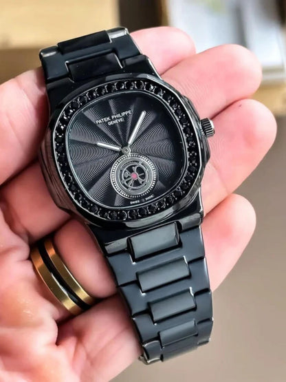 Patek Black Diamond Studded Premium Watch