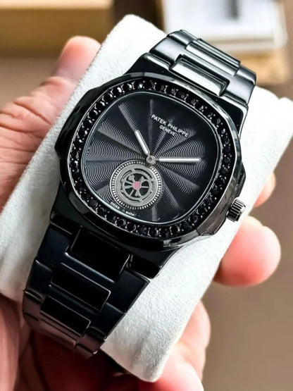 Patek Black Diamond Studded Premium Watch