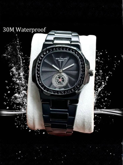 Patek Black Diamond Studded Premium Watch