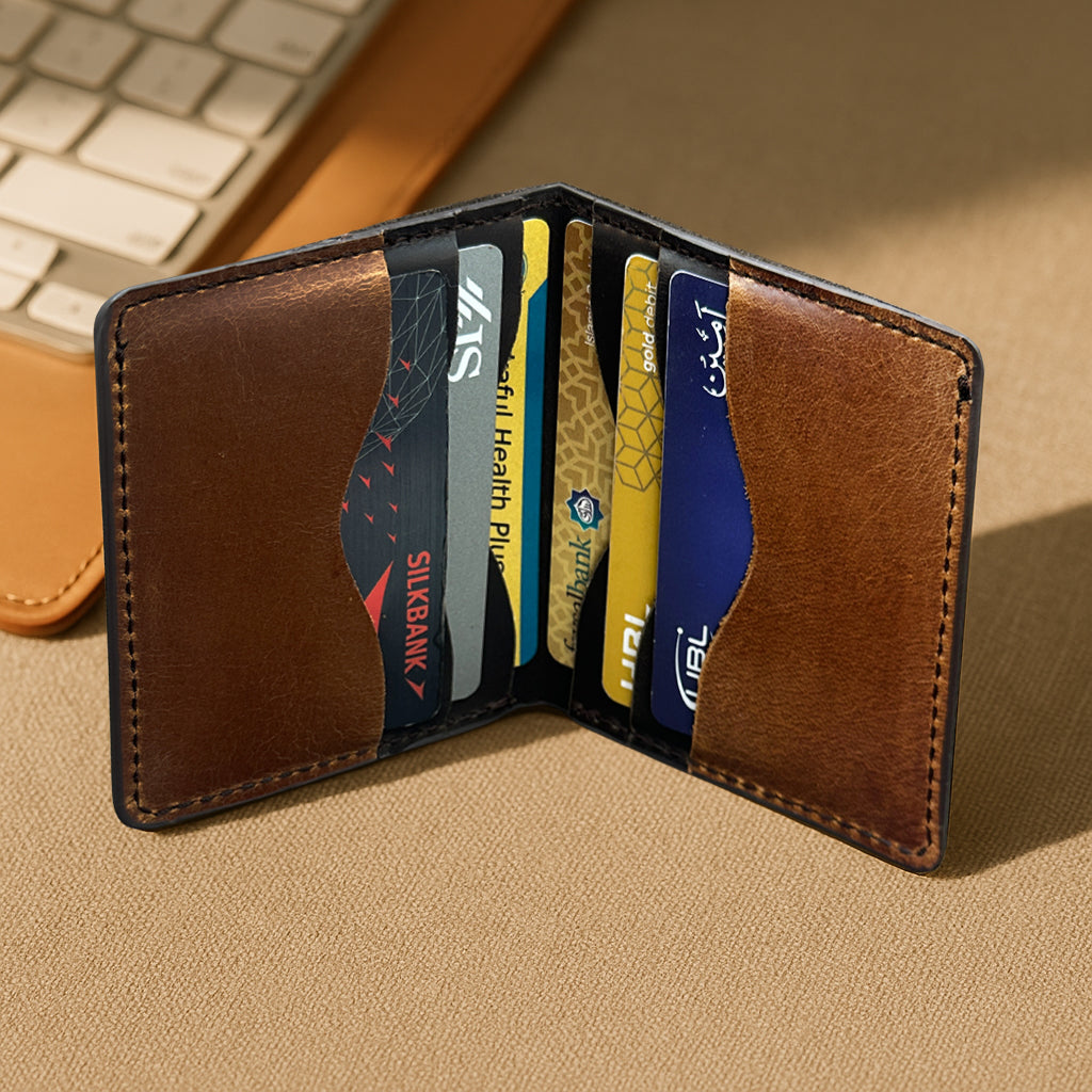 The Warp - Leather Cardholder Wallet - Black/Brown