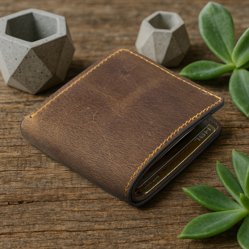 The Fixer - Classic Bi-Fold Leather Wallet - Brown/Black