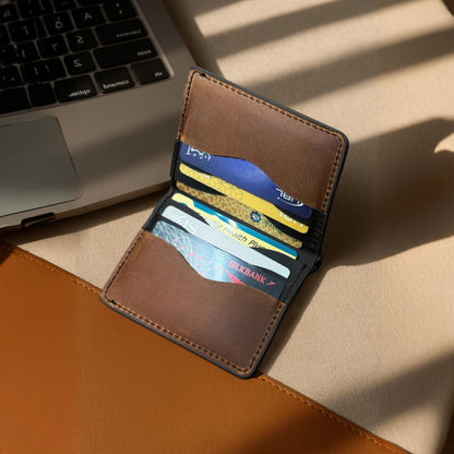 The Warp - Leather Cardholder Wallet - Black/Brown