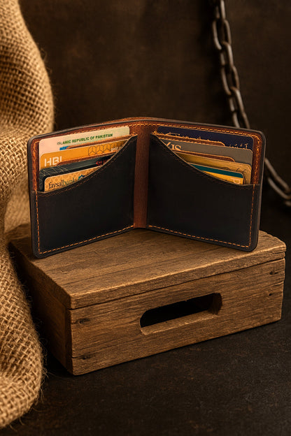 The Curve - A Leather Bifold Wallet - Brown/Black