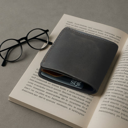 The Settler - Leather Bi-Fold Wallet - Black