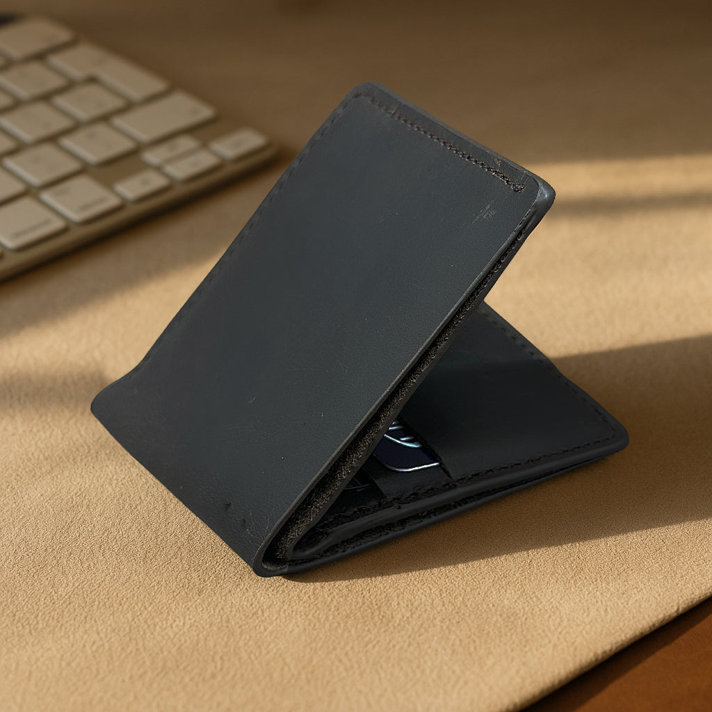 The Warp - Leather Cardholder Wallet - Black
