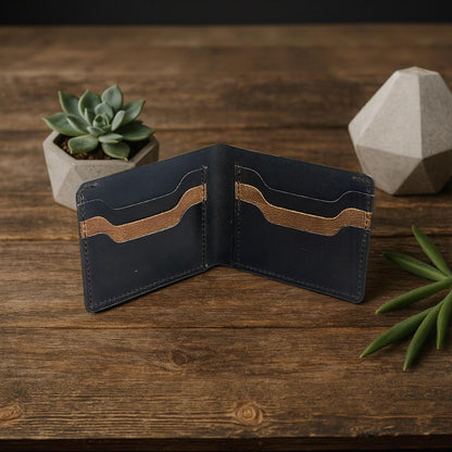 The Fixer - Classic Bi-Fold Leather Wallet - Black/Brown