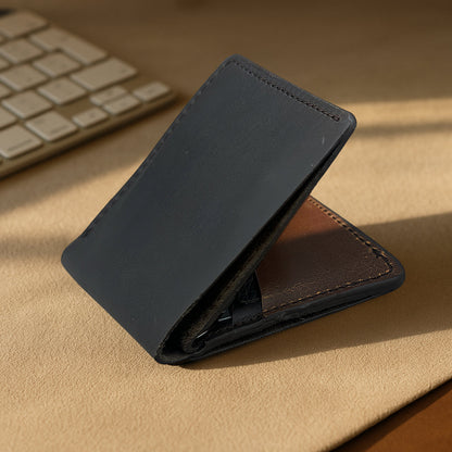 The Warp - Leather Cardholder Wallet - Black/Brown