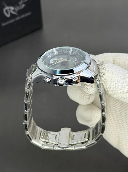 Al Fajar Islamic Prayer Watch – Dual-Time Stainless Steel Watch with Qibla Compass & Azan Alarm