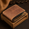 The Curve - A Leather Bifold Wallet - Brown/Black