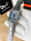 BG Cartier Tank Roman Numerals Watch - Leather Straps gray & grey Dial