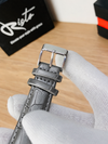 BG Cartier Tank Roman Numerals Watch - Leather Straps gray & grey Dial
