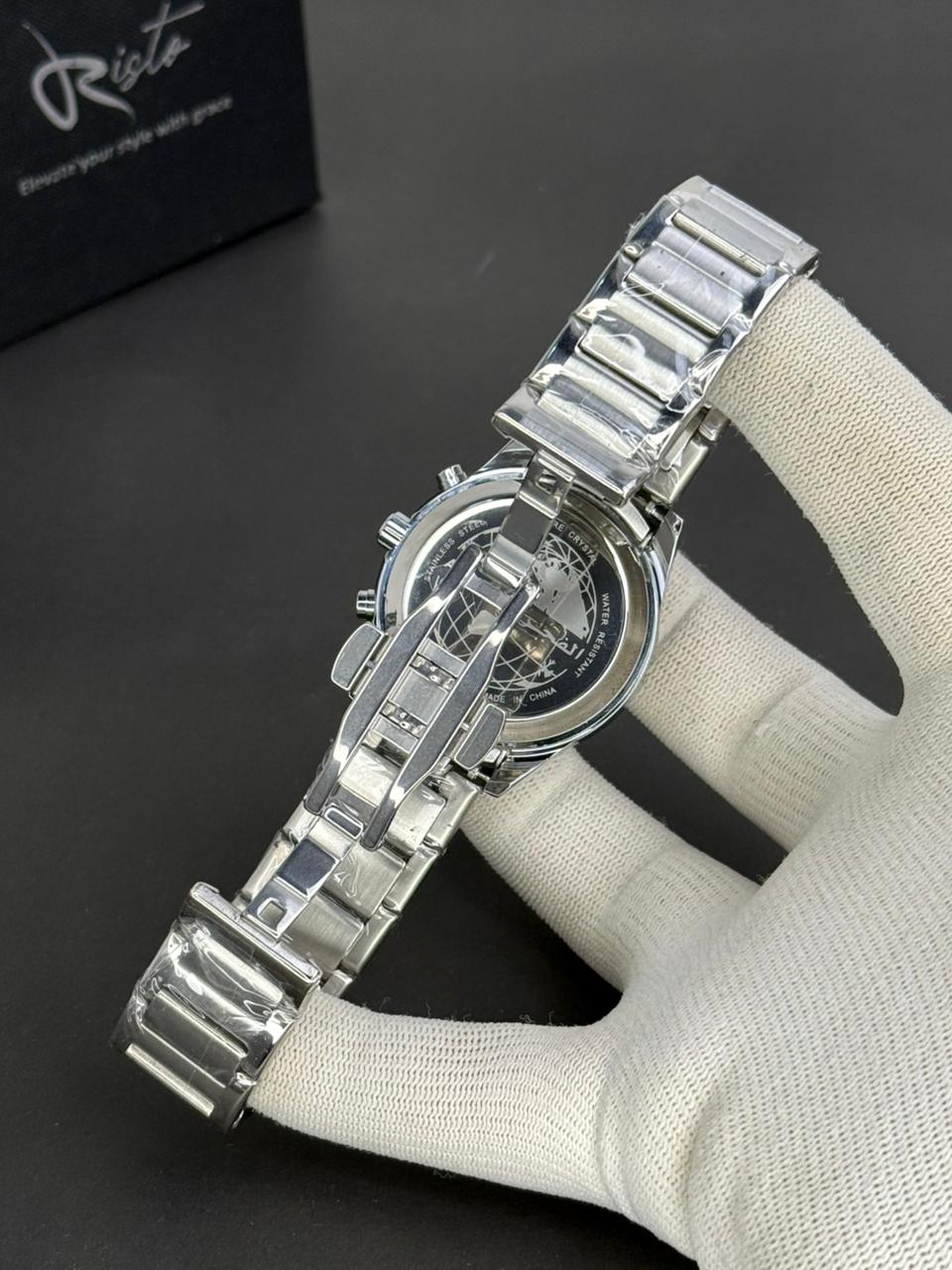 Al Fajar Islamic Prayer Watch – Dual-Time Stainless Steel Watch with Qibla Compass & Azan Alarm