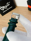 BG Cartier Tank Roman Numerals Watch - Leather Straps green & Green Dial