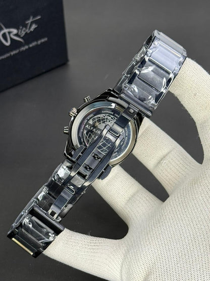 Al Fajar Islamic Prayer Watch – Dual-Time Stainless Steel Watch with Qibla Compass & Azan Alarm