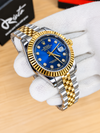 Oyster diamond stud Datejust - Premium Watch - Two tone blue
