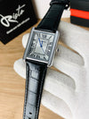 BG Cartier Tank Roman Numerals Watch - Leather Straps black & silver Dial