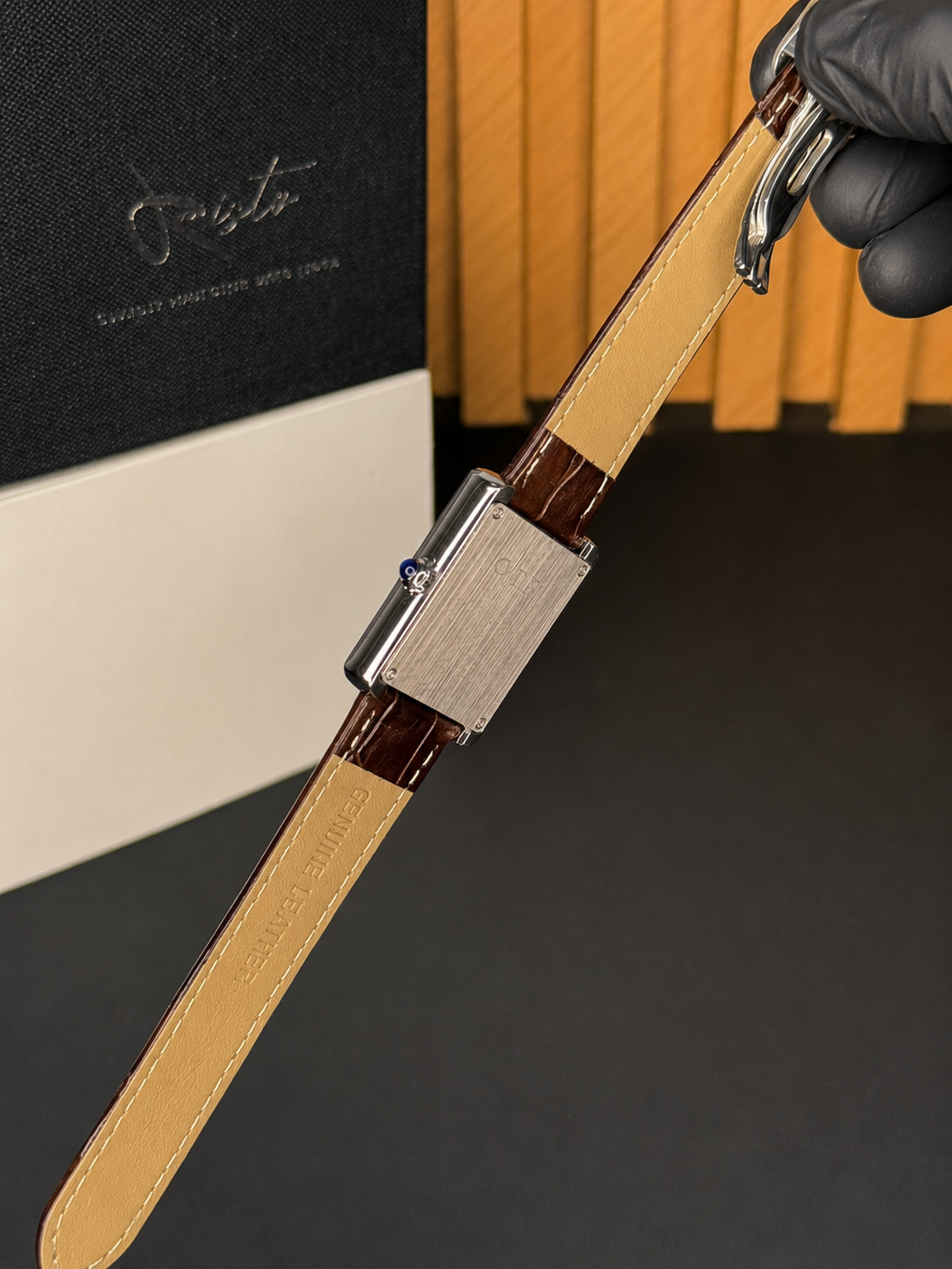 Cartier Tank Roman Numerals Watch - Leather Straps Brown White Dial