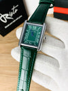BG Cartier Tank Roman Numerals Watch - Leather Straps green & Green Dial