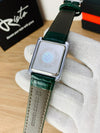 BG Cartier Tank Roman Numerals Watch - Leather Straps green & Green Dial