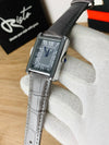 BG Cartier Tank Roman Numerals Watch - Leather Straps gray & grey Dial